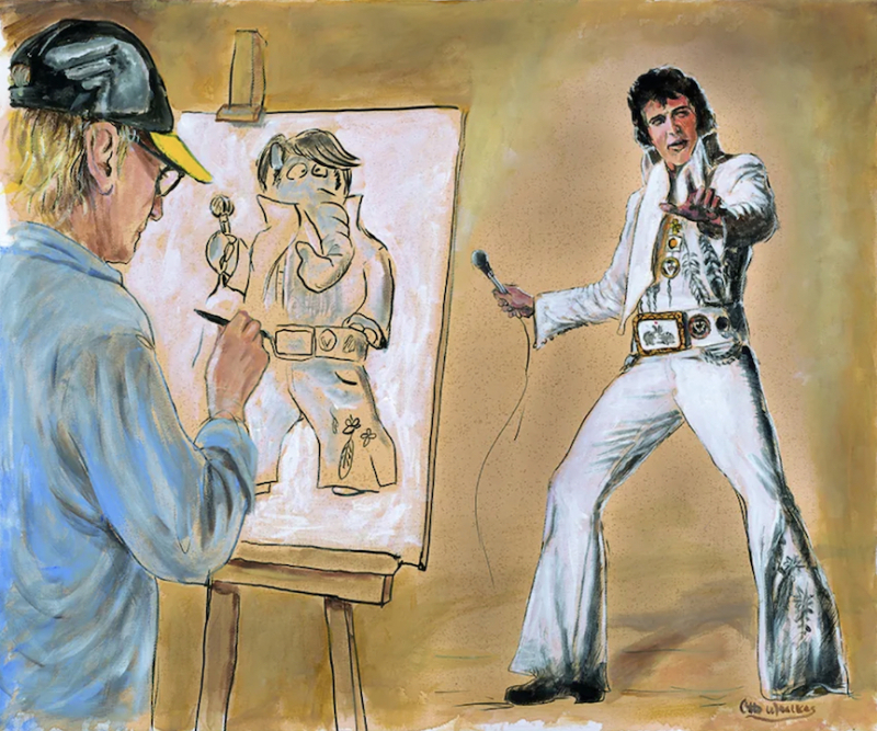 OTTO WAALKES: School of Rock I - Elvis (Leinwanddruck)